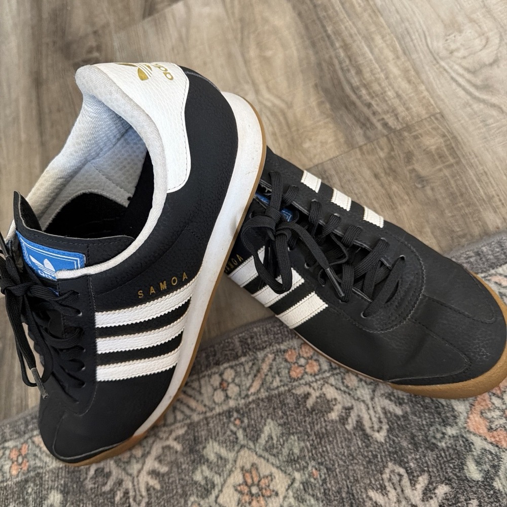 Adidas Samoa Black White Gum 2015 Men's Size 12 EUC C77038 Retro